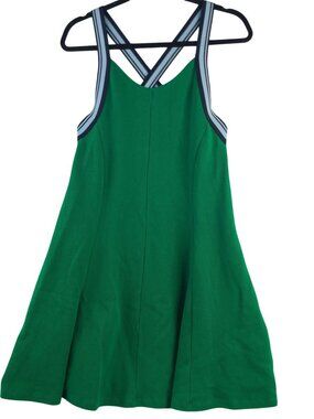 Anthropologie Daily Practice Green Dress With Striped Criss-Cross Straps Size XL